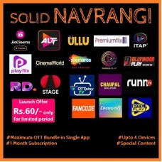 SOLID NAVRANGI MONTHLY PACK - 19 OTT APPS & 250+ Channels